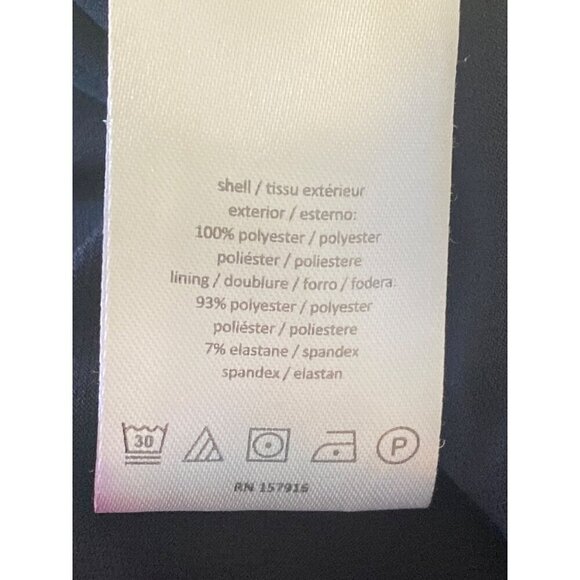 H by Halston Layered Dress, Brush Stroke Blue Sky Cap Sleeves Women's Size M - Picture 9 of 10